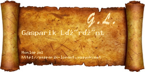 Gasparik Lóránt névjegykártya